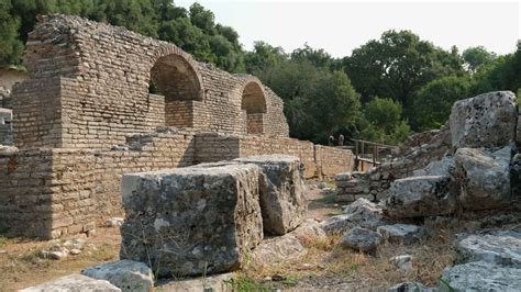 Butrint Or Butrinto Ruins Of The Great Basilica In Butrint National