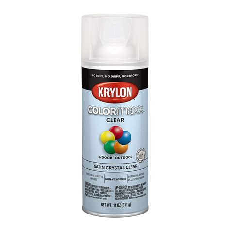 Krylon K05562007 Colormaxx Acrylic Spray Paint Satin Crystal Clear 1