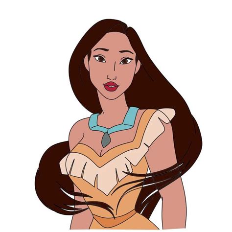 Instructions On How To Draw Pocahontas In Detail Step By Step For