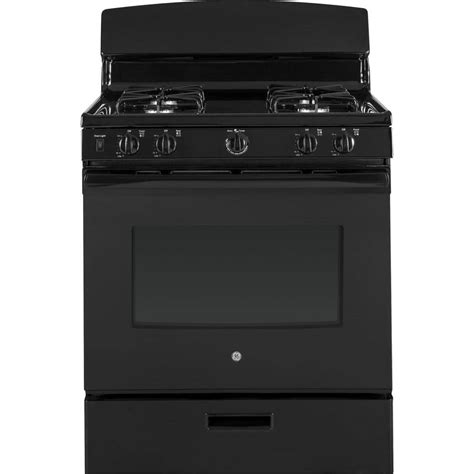 Ge 30 In 48 Cu Ft Freestanding Gas Range In Black Jgbs30dekbb The Home Depot