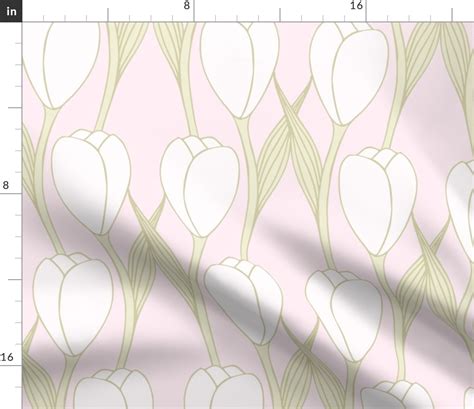 Art Nouveau Tulip Wallpaper Xl Scale In Fabric Spoonflower