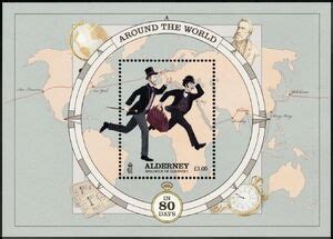 Stamp Around The World In Eighty Days By Jules Verne Alderney Around