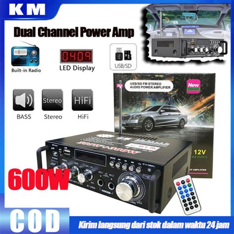 600w Bluetooth Eq Audio Amplifier Karaoke Home Theater Fm Radio Bt298a