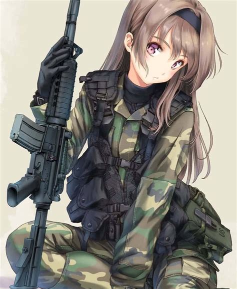 Download Woman Soldier Uniform Anime Wallpaper | Wallpapers.com