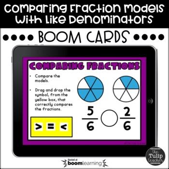 Comparing Fraction Models With Like Denominators Boom Cards Digital