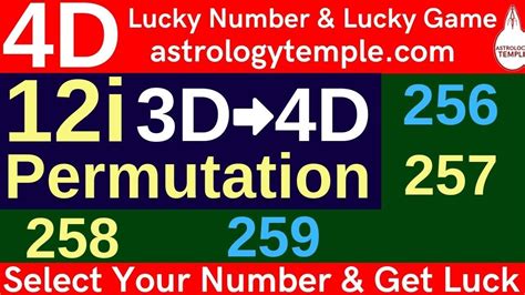 4d Lucky Number 12i Permutation Lottery Toto Magnum Damacai 4d