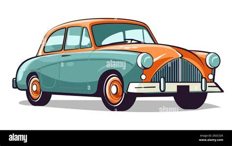 Old car drawing isolated vector. Retro auto illustration. Antique ...