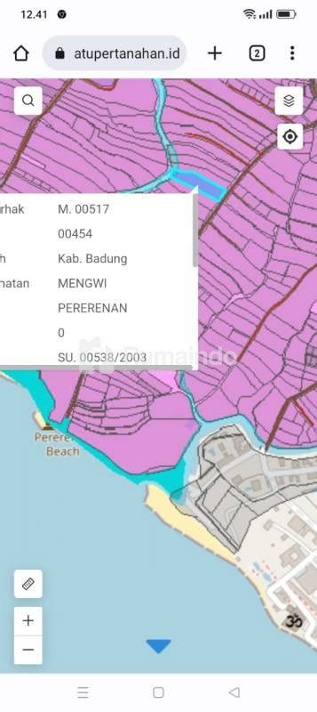 Rumaindo DIJUAL FREEHOLD TANAH Premium Pinggir Jalan Utama Pantai