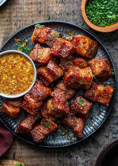 Maple Mustard Pork Belly Bites | Recipe | Savoury food, Pork belly