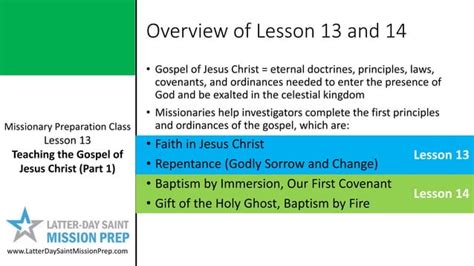 Mission Prep Class Lesson 13 Teaching The Gospel Of Jesus Christ Part 1