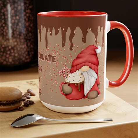 Hot Chocolate Mug Gnome Two Tone Coffee Mugs Hot Cocoa Gnome Mug Gnome Coffee Mug Hot Cocoa