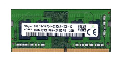 Ноутбучная оперативная память Hynix DDR4 8GB 3200MHz SO-DIMM 1Rx16 PC4 ...