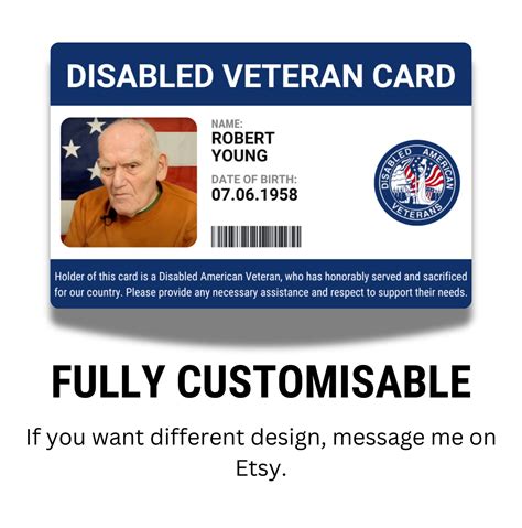 Disabled American Veteran Card, Custom Disability Identification Card