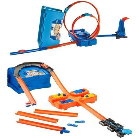 Hot Wheels Track Builder Kit De Looping Azul Flk Mattel Pistas De