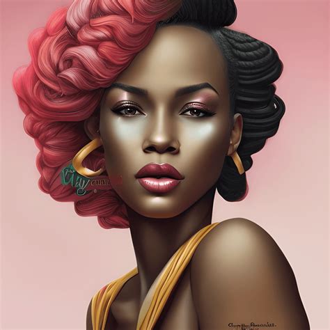 African American Pin Up Girl By Charlie Bowater · Creative Fabrica