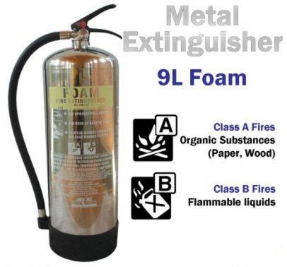 Polished Stainless Steel Foam Fire Extinguisher Litres Ssp Direct