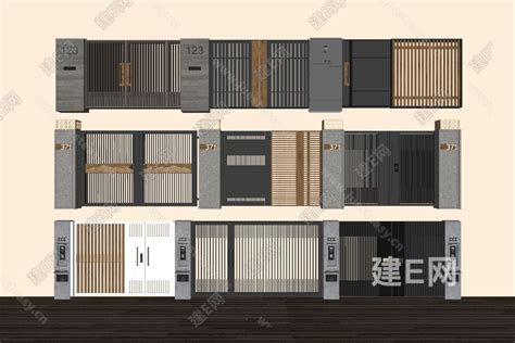 现代庭院门模型su模型下载 Id114905661 建e网su模型