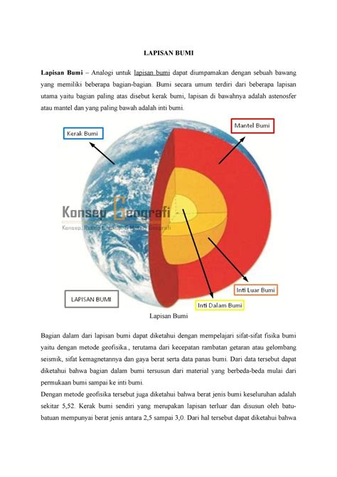 Lapisan Bumi Lapisan Bumi Lapisan Bumi Analogi Untuk Lapisan Bumi Dapat Diumpamakan Dengan