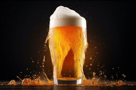 Invigorating Mug Of Beer With Foam Generate Ai