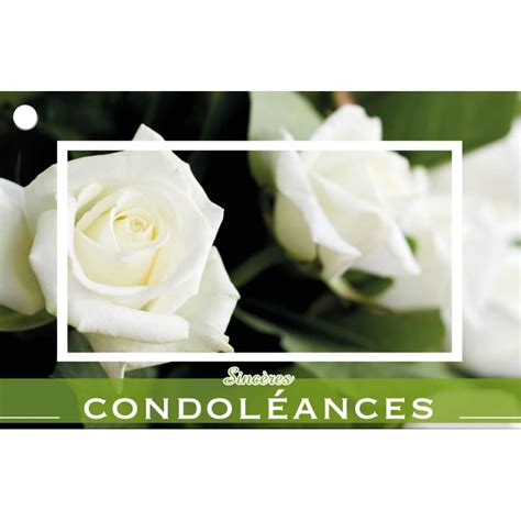 Cartes de circonstance Sincères condoléances En pensée avec vous