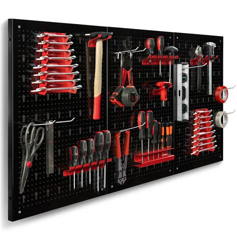 Rangement mural porte outils 120 x 60 cm panneau perforé pas cher ID