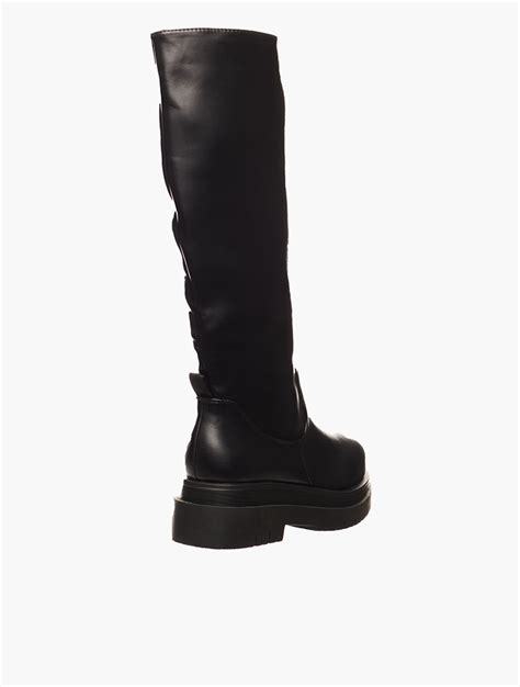 Myrunway Shop Nasty Gal Black High Ground Chunky Knee High Boots For