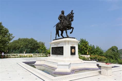 Denkmal Maharana Pratap Udaipur Rajasthan Redaktionelles Foto Bild