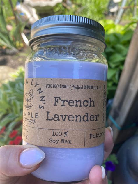 French Lavender Candle Wood Wick Woodwick Soy Candle Artisan