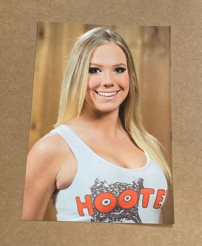 X Glossy Photo Cute Sexy Busty Blonde Hooters Babe Posing W