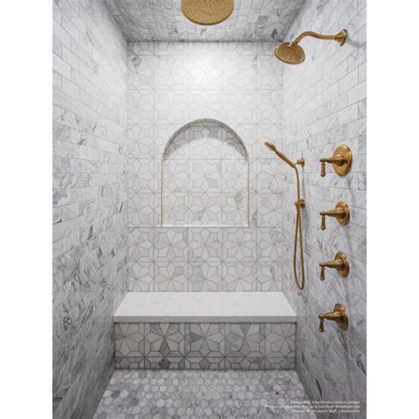 Blomma Honed Marble Mosaic Tile In Bianco Superior Tile