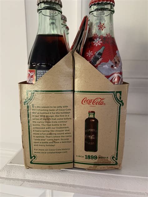 Vtg Pack Bottle Limited Edition Holiday Coca Cola Glass Bottles