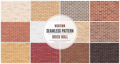 Block Brick Wall Seamless Pattern Collection Set Texture Background 8774947 Vector Art At Vecteezy