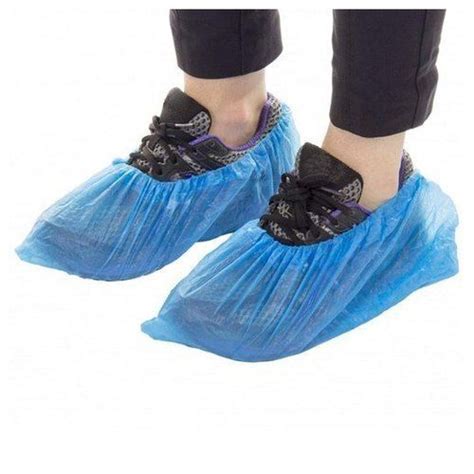 Waterproof Disposable Plain Blue Shoe Cover For Clinical Hospital And