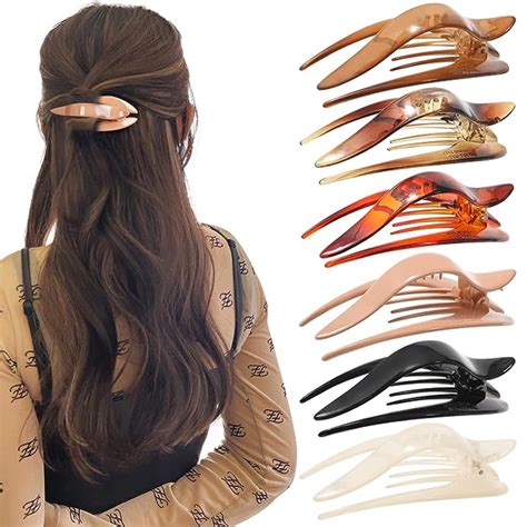 Amazon French Concord Hair Clips Claw Pcs Side Slid Flat Hair