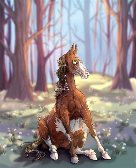 Artstation Skeleton Horse In Spring Forest