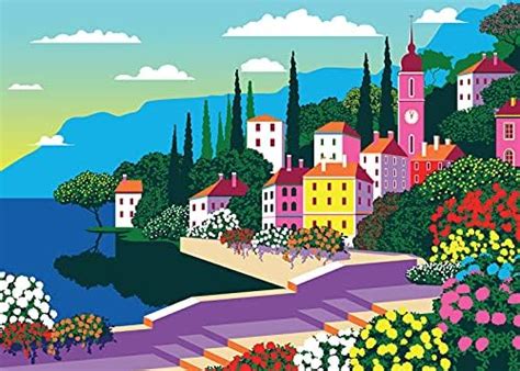 Colorcraft Puzzles Lakeside Flower Village 1000 Piece Jigsaw Puzzle