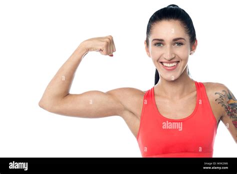 Woman Flexing Muscles Beauty Cut Out Stock Images And Pictures Alamy