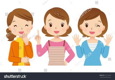 Cute Style Young Wife Friends Stock Illustration 718113031 Shutterstock