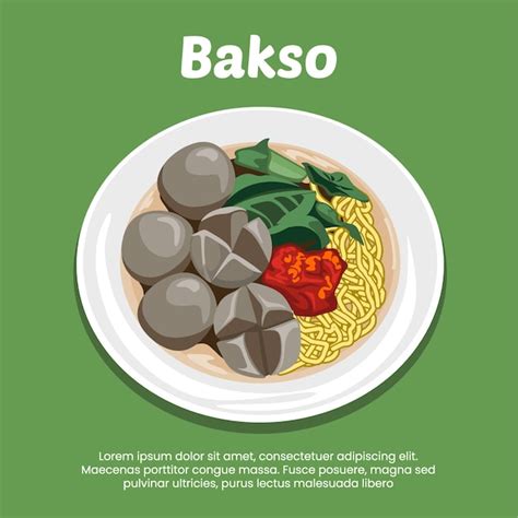 Premium Vector | Meatball bakso indonesian food cartoon flat design style