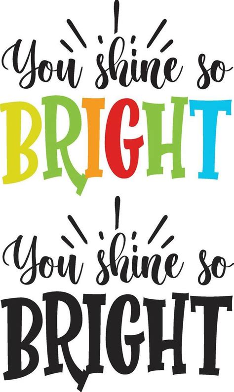 You Shine So Bright Vector Design file .Typography T-shirt file ...
