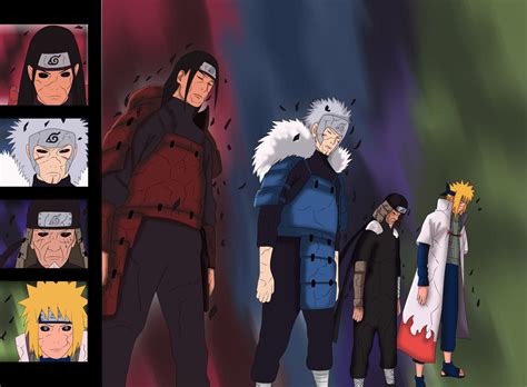 Anime Hiruzen Sarutobi Minato Namikaze Tobirama Senju Hashirama