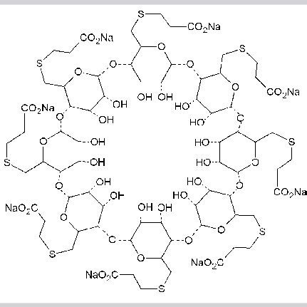 Simulated molecular structure of sulfobutyl etherβ cyclodextrin