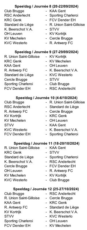 Kalender Jupiler Pro League Voetbalbelgie Be