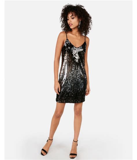 Gradient Sequin Cami Dress Black Womens Xxs Sequin Cami Dress Dresses