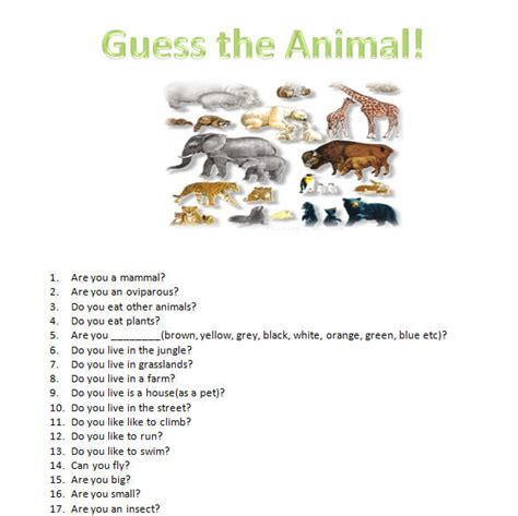 Guess The Animal Game