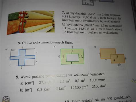 Oblicz Pola Zamalowanych Figur Brainly Pl