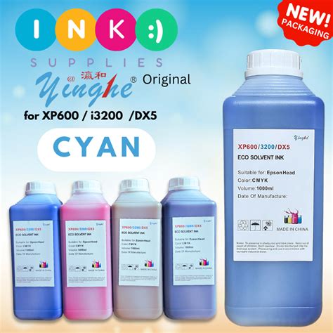 Original Yinghe Eco Solvent Ink For Xp I Dx Cmyk Liter