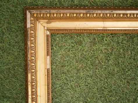 Ancien Cadre Bois Et Stuc Dore Feuillure De X Frame French