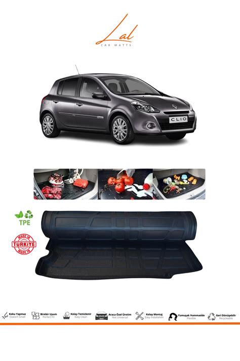 Renault Clio 3 Hatchback 2005 2012 Kancalı Model 3D Bagaj Havuzu