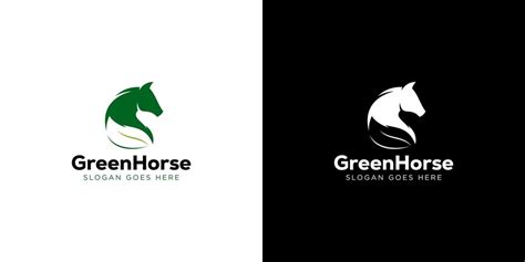 Premium Vector Creative Green Horse Logo Horse Leaf Logo Design Icon